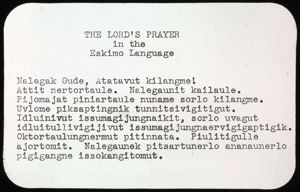 Image: The Lord's Prayer in Labrador Eskimo [Inuttitut]